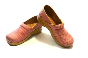 DANSKO Canvas Professional Staple Pink Red Multi Clogs SZ 41 U.S. 10.5 - 11 WOW! - Picture 1 of 6