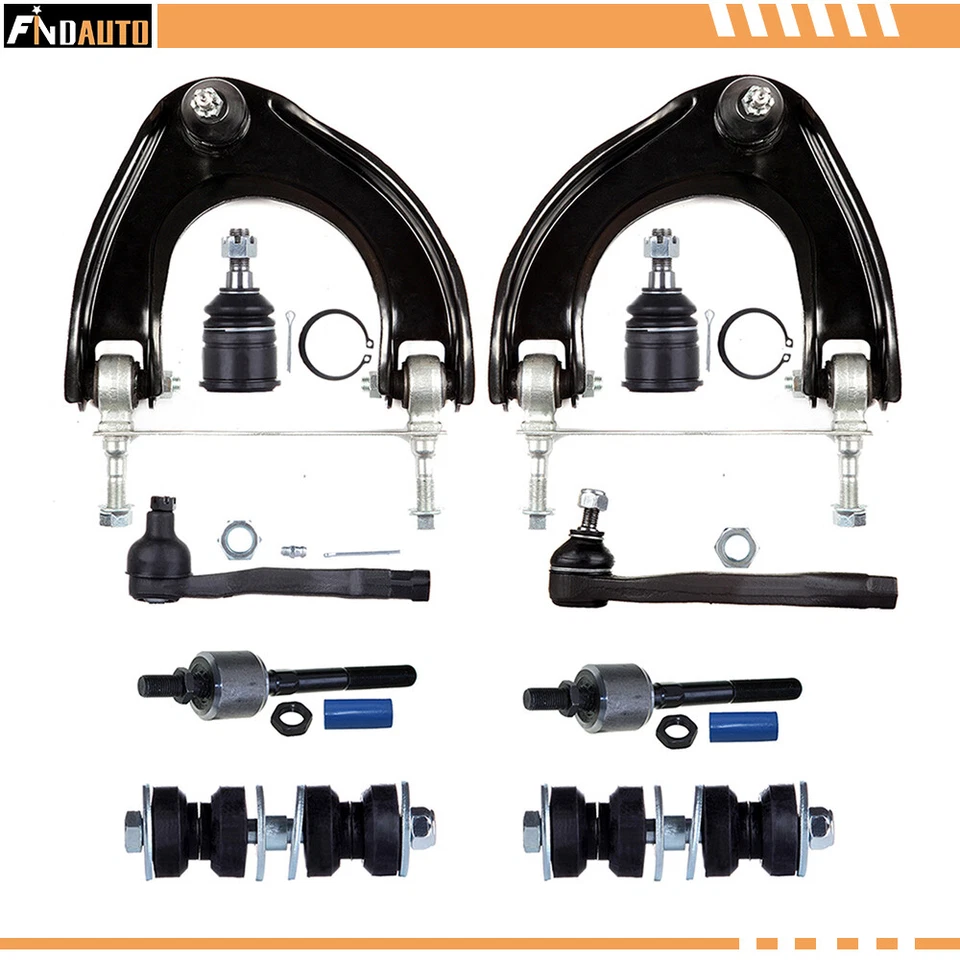 Fits 1988-1991 Honda Civic CRX 10 PCS Front Control Arms Tie Rod Ends Sway Bars - Image 1 of 1