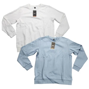2pack TACVASEN Women's White & Blue Fleece Crewneck Pullover Sweatshirt Large - Picture 1 of 13