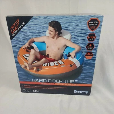 Hydro Force Rapid Rider Inflatable River Pool Tube Float Orange Bestway Coolers - Image 1 of 4