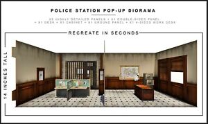 Extreme Sets Police Station Pop-Up Diorama 1/12 Scale for 6in-7in Action Figures