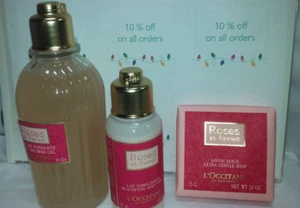 L'occitane rose et reines gel lotion and soap set of 3 - Picture 1 of 4