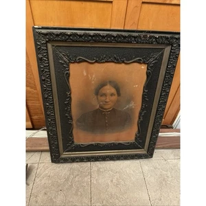 Antiker Gesso Rahmen Michigan Portrait Frau viktorianisch, 1890er Jahre - Bild 1 von 7