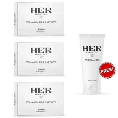 Suplemento de apoyo para la libido y la excitación HerSolution para mujeres 3 meses + gel GRATIS Foto 1 de 4