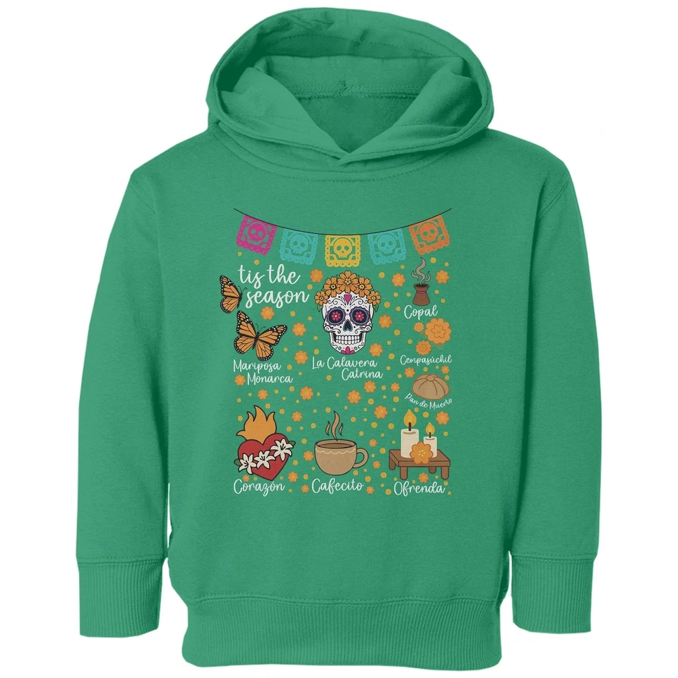 Sudadera con capucha Tis The Season Día de los Muertos - Día de los Muertos niño pequeño Foto 1 de 1