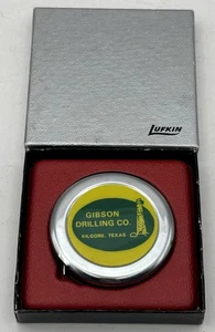 Vintage Gibson Drilling Co. Kilgore Texas Advertising Lufkin Pocket Tape Measure - Picture 1 of 6