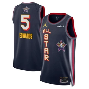 Anthony Edwards All Star Jersey Mens Large Blue #5 Timberwolves  - Picture 1 of 4