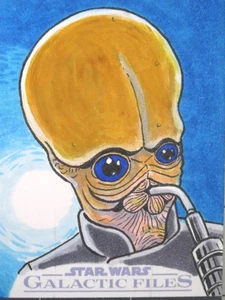 2012 Topps Star Wars Galactic Files Sketch Card Cantina 1/1 Russ Maheras SW2 - Picture 1 of 3