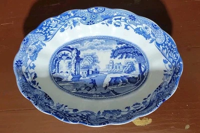 Porcelana vintage Spode azul italiana feita na Inglaterra C.1816 - Imagem 1 de 4