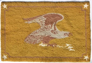 Vintage amerikanischer handgeknüpfter Teppich - 24 x 36 - Wolle - Gold Eagle - sehr guter Zustand - Bild 1 von 9