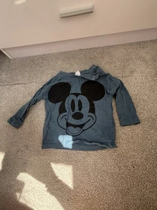 Blue Disney Mickey Mouse Long Sleeve Top Size 6-9 Months - Picture 1 of 2