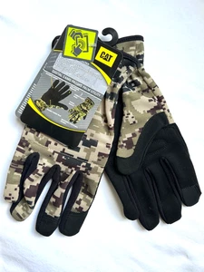 Guantes utilitarios de palma acolchados camuflados digitales Cat talla XL nuevos - Imagen 1 de 8