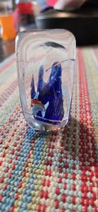 Vintage Art Glass Aquarium Fish Coral Paper Weight Tall Oblong Shape Beautiful  - Picture 1 of 5