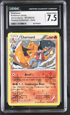 CGC 7.5 Charizard 2016 Generations RC5/RC32 Radiant Collection Holo Pokemon Card - Image 1 of 2