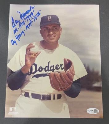DON NEWCOMBE Signed Inscribed 8x10 Photo-BROOKLYN DODGERS-JSA - Image 1 of 4