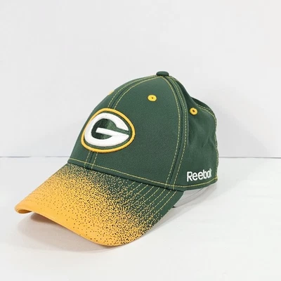 Gorra de béisbol Green Bay Packers Reebok Flexfit verde amarillo onfield talla S/M Foto 1 de 4