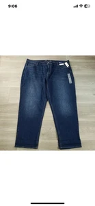 Old Navy Mid-Rise Wow Boyfriend Women's 22 Blue Denim Dark Wash Cotton Blend NEW - Picture 1 of 10