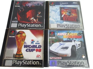 4 PlayStation 1 PS1 Games Bundle Ridge Racer Heart Darkness World Cup 98 Soviet - Picture 1 of 5
