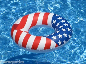 AMERICANA Swim RING FLOAT USA Patriotic Inflatable Swim POOL Lounge Vinyl 90196 - Picture 1 of 2