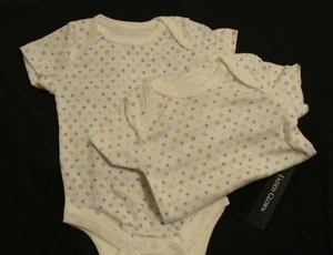 Neu mit Etikett Faded Glory Einteiler Body New Born 2er-Pack blau & braune Sterne - Bild 1 von 7