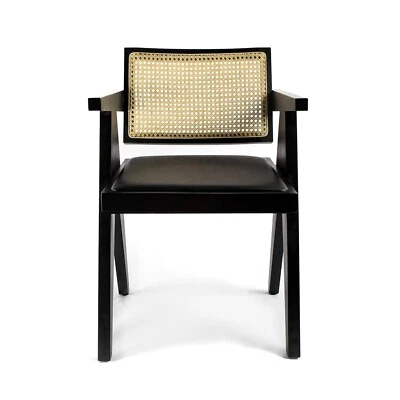Chandigarh Rattan Armchair, Pierre Jeanneret Inspired Chair - Image 1 of 3