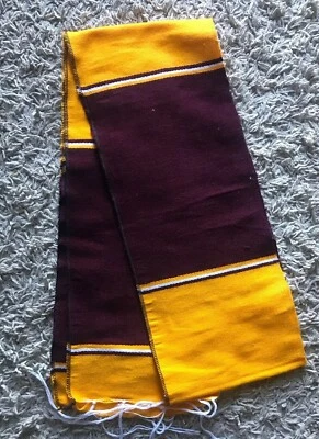 Bufanda envolvente Serape fiesta mexicana a rayas borgoña/amarillo 78x8 Foto 1 de 3