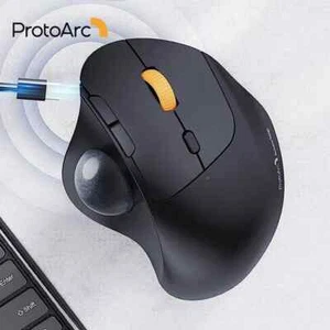 Wireless Trackball Mouse 2.4G Ergonomic Rollerball Mouse Rechargeable Bluetooth - Picture 1 of 16