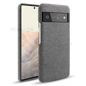 Custodia telefono plastica rigida rivestita in tessuto per Google Pixel 6 custodia tessuto grigio - Foto 1 di 4