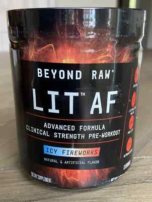GNC BEYOND RAW LIT AF Pre-Entrenamiento Sin Azúcar Polvo - Fuegos artificiales helados 12 porciones Foto 1 de 4