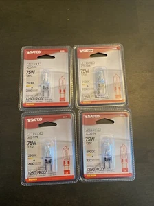4 Pack Satco S3542 1/Card 120V 75-Watt T4 G8 Base Light Bulb, Clear - Picture 1 of 3