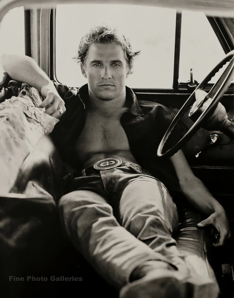 1996 年复古 HERB RITTS 电影演员 MATTHEW MCCONAUGEY 电影照片雕刻艺术 — 第 1/1 张图片