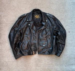 80s 90s Vintage Biker Punk Unik Motorcycle Jacket Size 50 - Picture 1 of 9