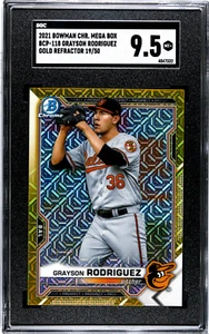2021 Bowman Chrome Mega Box Gold Refractor /50 Grayson Rodriguez SGC 9.5 - Bild 1 von 2