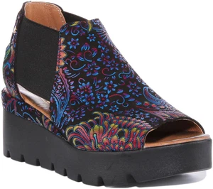 Justinreess England 7100 Summer Chelsea Leather Sandals Black Womens Size 3 - 8