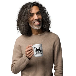 Frenchies - Becuase Menschen saugen lustige Hundeliebhaber weiß glänzend Kaffeebecher - Bild 1 von 5