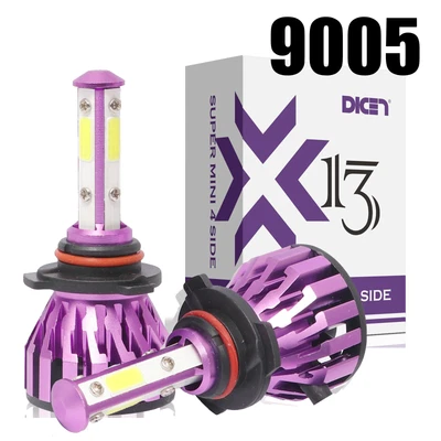 9005 4-Side LED Headlight Bulbs 1920W HB3 6000K High Beam or Fog DRL Bulbs White - Image 1 of 4