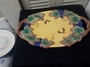 Fitz & Floyd Oval Serving Platter / Dish 14.75" x 9.25" Grapevine Design - Picture 1 of 3