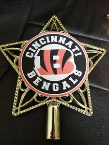 Cincinnati Bengals inspired Christmas Tree Topper Top Ornament Ornaments NFL - Picture 1 of 5