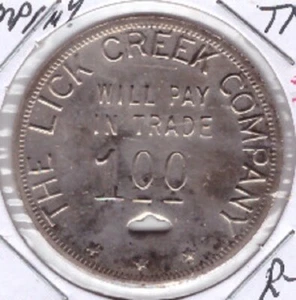 Lick Creek Kohlebergbau Co Scrip 1 $ Habersham Tennessee TN Campbell County R9 t - Bild 1 von 2