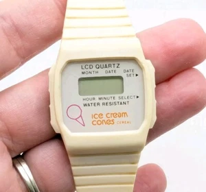 Reloj Vintage Años 80 Conos de Helado Blanco General Mills Cereal Correo Usado - Imagen 1 de 16