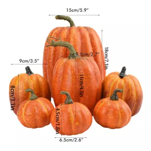 7PCS Fake Pumpkins For Halloween And Thanksgiving Decoration QH1 - Picture 1 of 4