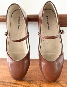 Boutaccelli Classica Spain Leather 'Chanel' Mary Jane Shoes Size 4, Brown - Picture 1 of 8