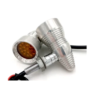 Chrome Motorcycle LED Turn Signal indicator Light Harley Chopper custom touring - Picture 1 of 5