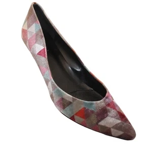 Vintage Vaneli Womens Size 9.5N Diamond Pattern Kitten Heels Velvet Shoes - Picture 1 of 10