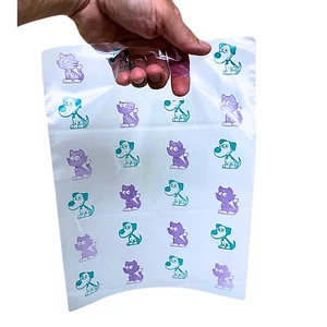 Cat / Dog (Teal/Purple) Scatter Print Vet Supply Bag, 9X12, 100 Bags - Picture 1 of 3