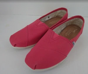 Toms Women's Size 7W Classic Slip On Red/Salmon Sole Shoe Flat Casual - Picture 1 of 8