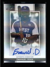 EMANUEL DEAN 2018 LEAF PERFECT GAME NATIONAL BLACK SHIMMER AUTO RC #1/1 AN4269