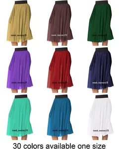 Chiffon Midirock Sommerkleidung ausgestellt Freizeitkleidung Taille elastisch Übergröße C15 - Bild 1 von 36