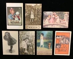 Cartoline d'epoca - (7) bambine stravaganti - Foto 1 di 9