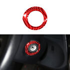 Red Carbon Fiber Interior Ignition Circle Cover Trim For Toyota Corolla 2014-18